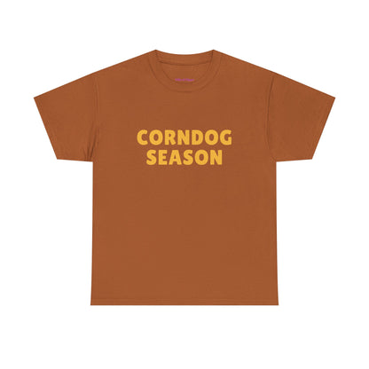 Funny Corndog Season // Unisex Heavy Cotton Tee | Perfect for Food Lovers and Festivals