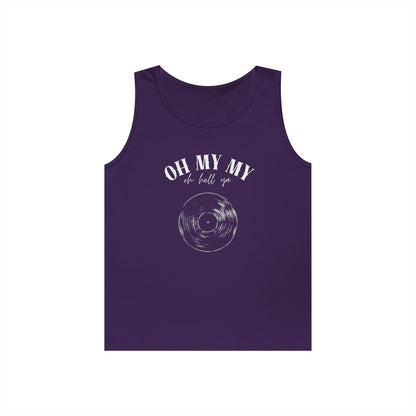 Oh My My Cool Vinyl Record // Unisex Heavy Cotton Tank Top - Graphic Tee