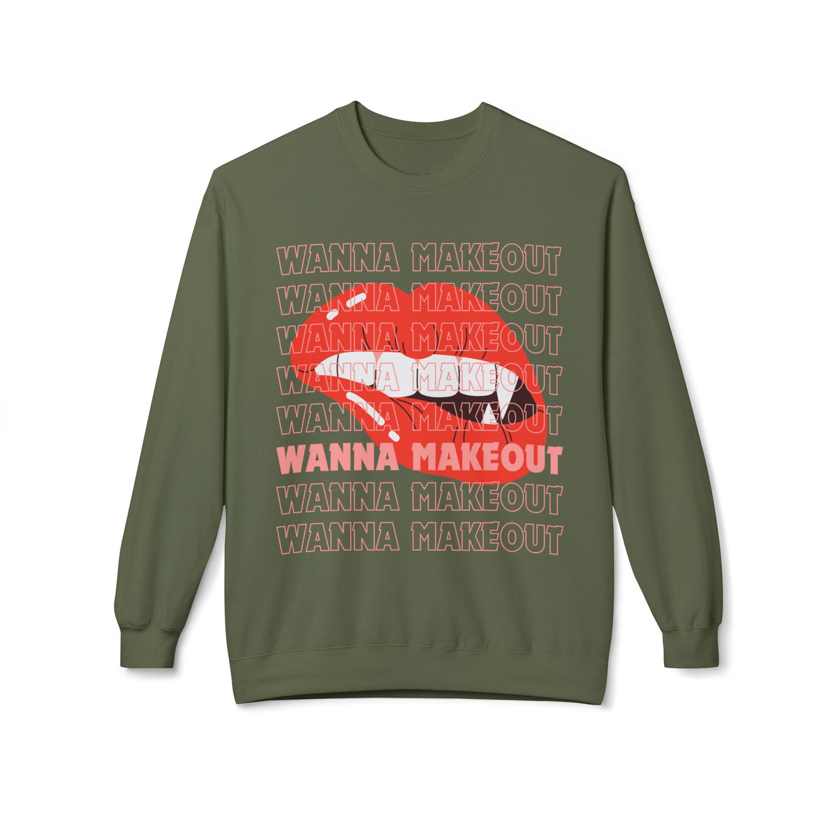 'Wanna Makeout' Graphic Crewneck  Sweatshirt - Trendy Casual Wear, Perfect for Parties, Fun Couples