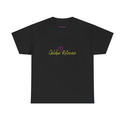 Golden Retriever Woofin' For My Black Cat // Unisex Heavy Cotton Tee - Relationship Dynamics