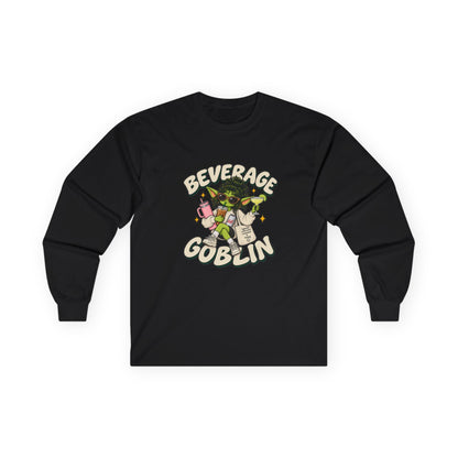 Beverage Goblin Long Sleeve T-Shirt — Cute Retro Drink Lover Tee