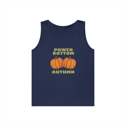 Power Bottom Autumn - Pumpkins // Unisex Heavy Cotton Tank Top - Fall Vibes