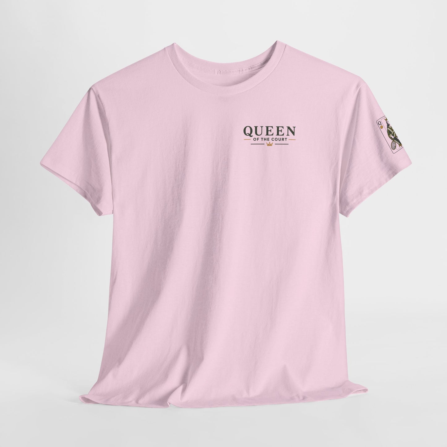 Tennis - Queen of the Court - Sleeve Print Vintage Playing Card Graphic T-Shirt