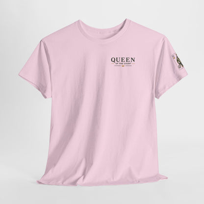 Tennis - Queen of the Court - Sleeve Print Vintage Playing Card Graphic T-Shirt