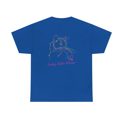 Black Cat Seeking My Golden Retriever // Unisex Heavy Cotton Tee - Relationship Dynamics