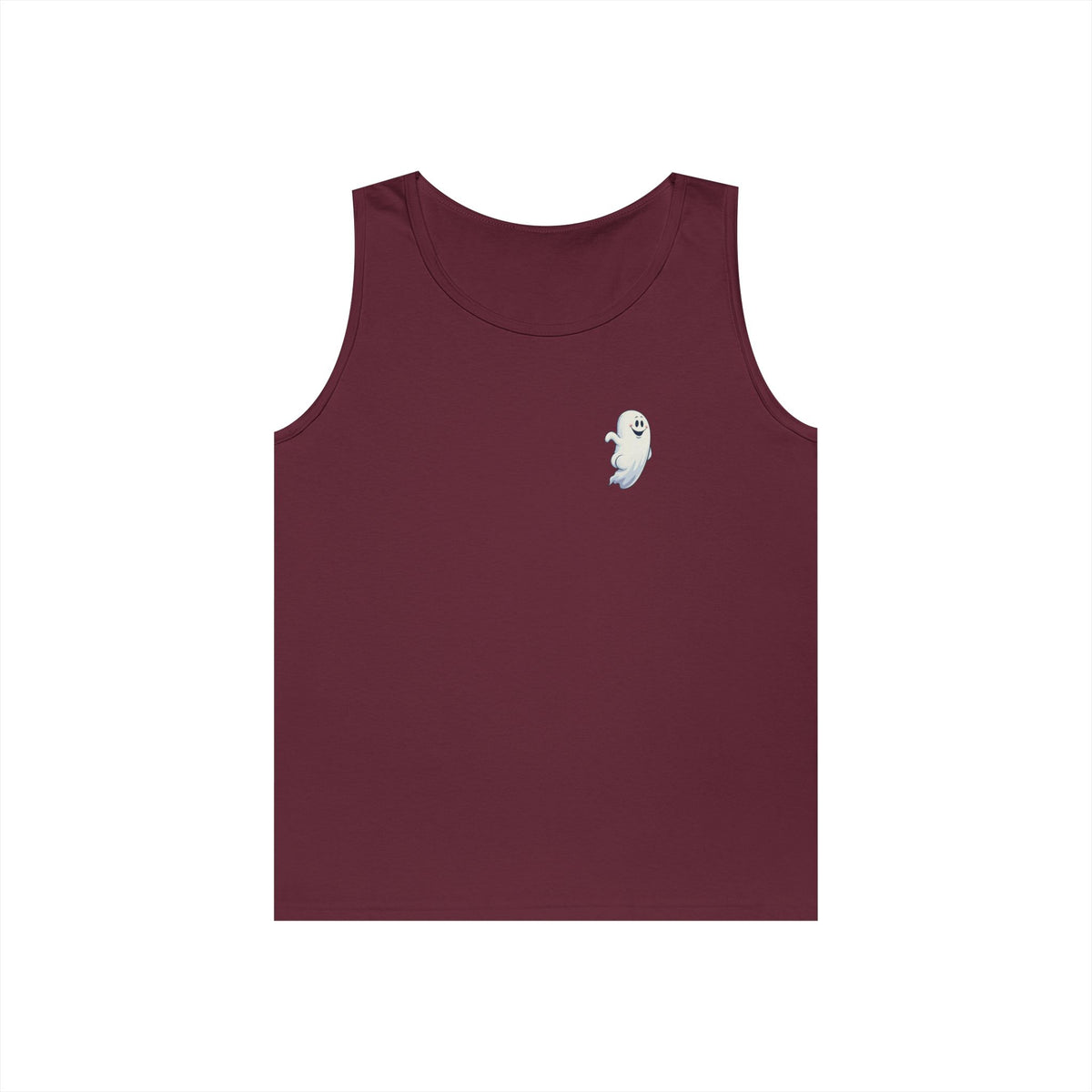 Power Bottom Autumn - White Ghost // Unisex Heavy Cotton Ghost Theme Tank Top - Fall Vibes