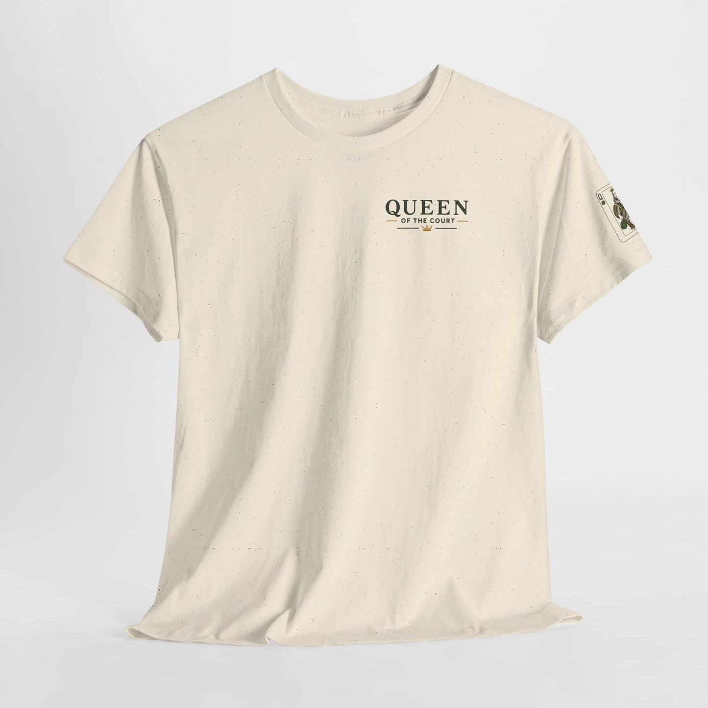 Pickleball - Queen of the Court - Sleeve Design - Vintage Playing Card Graphic T-Shirt