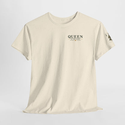 Pickleball - Queen of the Court - Sleeve Design - Vintage Playing Card Graphic T-Shirt