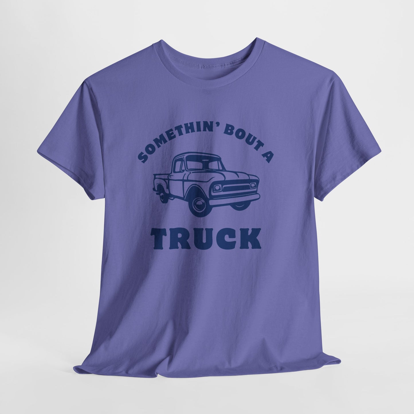 Somethin' Bout a Truck - Navy Pickup // Unisex Heavy Cotton Tee - Perfect for Truck Lovers