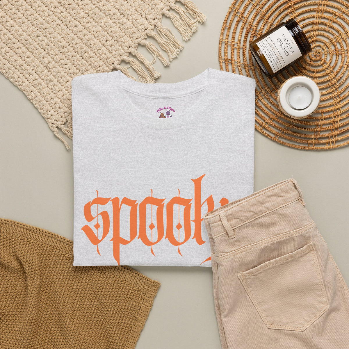 Spooky Unisex Heavy Cotton Tee, Halloween Shirt, Cute Fall T-Shirt, Casual Wear, Gift for Friends, Seasonal Apparel