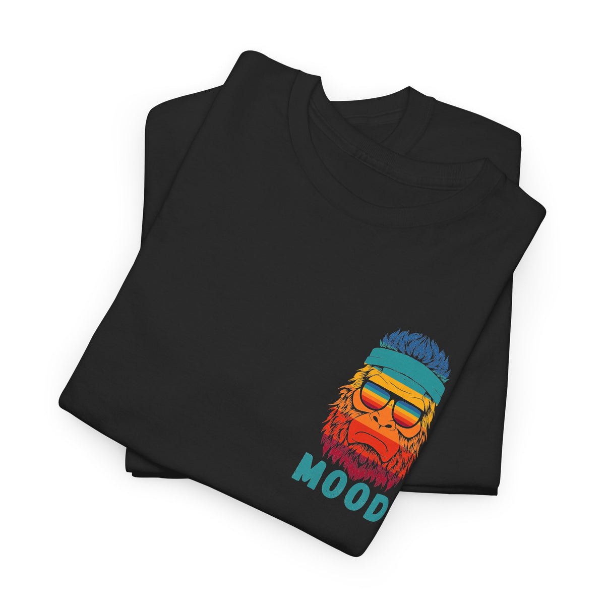 Bigfoot Mood - Pocket Placement // Retro Mood Unisex Heavy Cotton Tee - Colorful Graphic T-Shirt