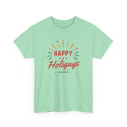 Happy Holigays Simple Unisex Heavy Cotton Tee