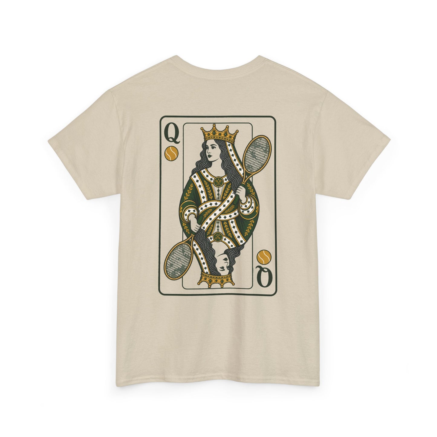 Tennis - Queen of the Court - Vintage Playing Card Graphic T-Shirt