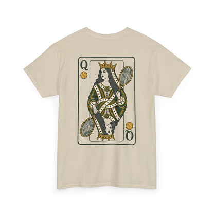 Tennis - Queen of the Court - Vintage Playing Card Graphic T-Shirt