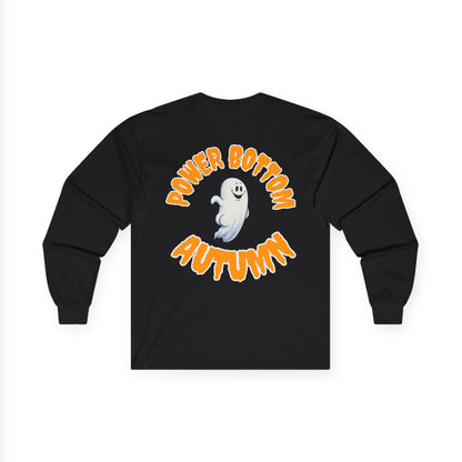Power Bottom Autumn - White Ghost // Unisex Ghostly Vibes Long Sleeve Tee