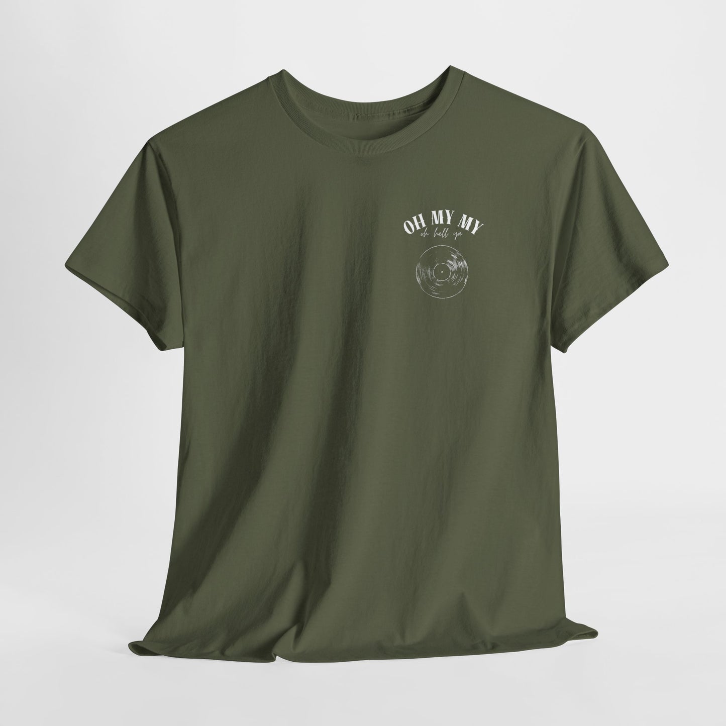 Oh My My Vintage Vinyl Graphic - Pocket Placement // Unisex Heavy Cotton Tee - Perfect for Music Lovers