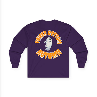 Power Bottom Autumn - White Ghost // Unisex Ghostly Vibes Long Sleeve Tee