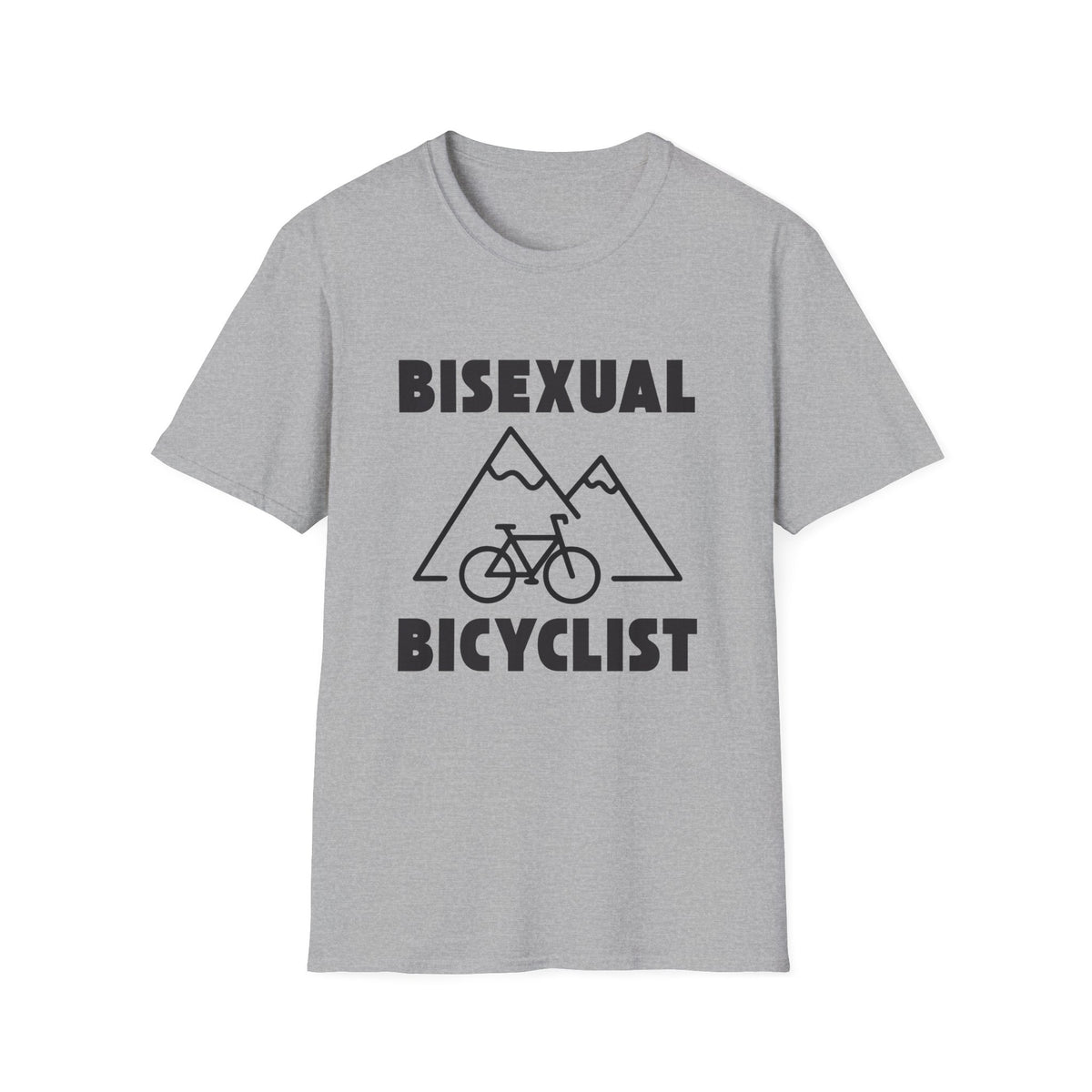 Bisexual (Mountain) Bicyclist  // Unisex Softstyle T-Shirt