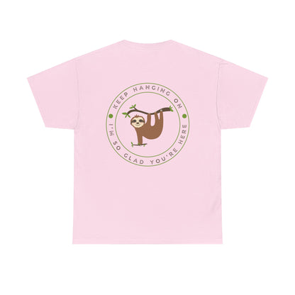 Keep Hangin' On - Sloth // Unisex Heavy Cotton Tee - Motivational