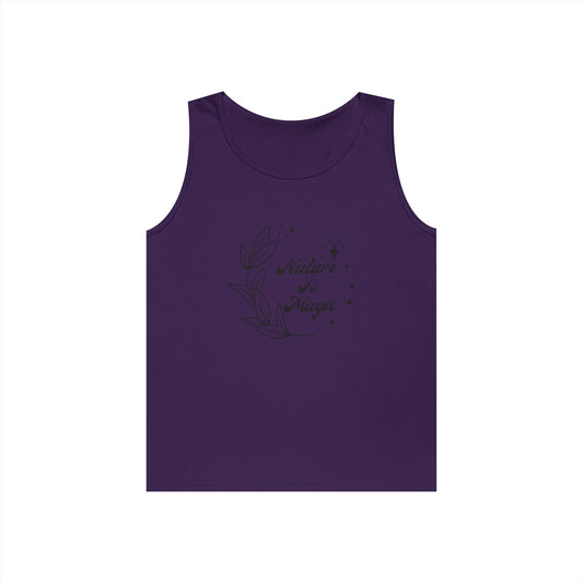 Nature is Magic // Unisex Heavy Cotton Tank Top -  Design for Outdoor Lovers