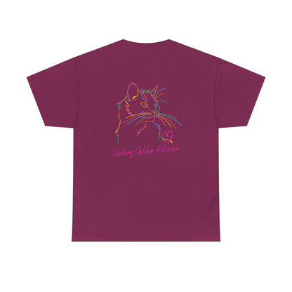Black Cat Seeking My Golden Retriever // Unisex Heavy Cotton Tee - Relationship Dynamics