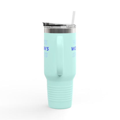 Watch Women's Sports // Insulated Travel Mug, 40oz - Blue Text