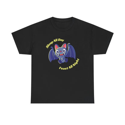 Cute Bat Unisex Heavy Cotton Tee - Fun Graphic Tee, Halloween Costume Shirt, Gift for Kids, Animal Lover Tee, Everyday Casual Wear