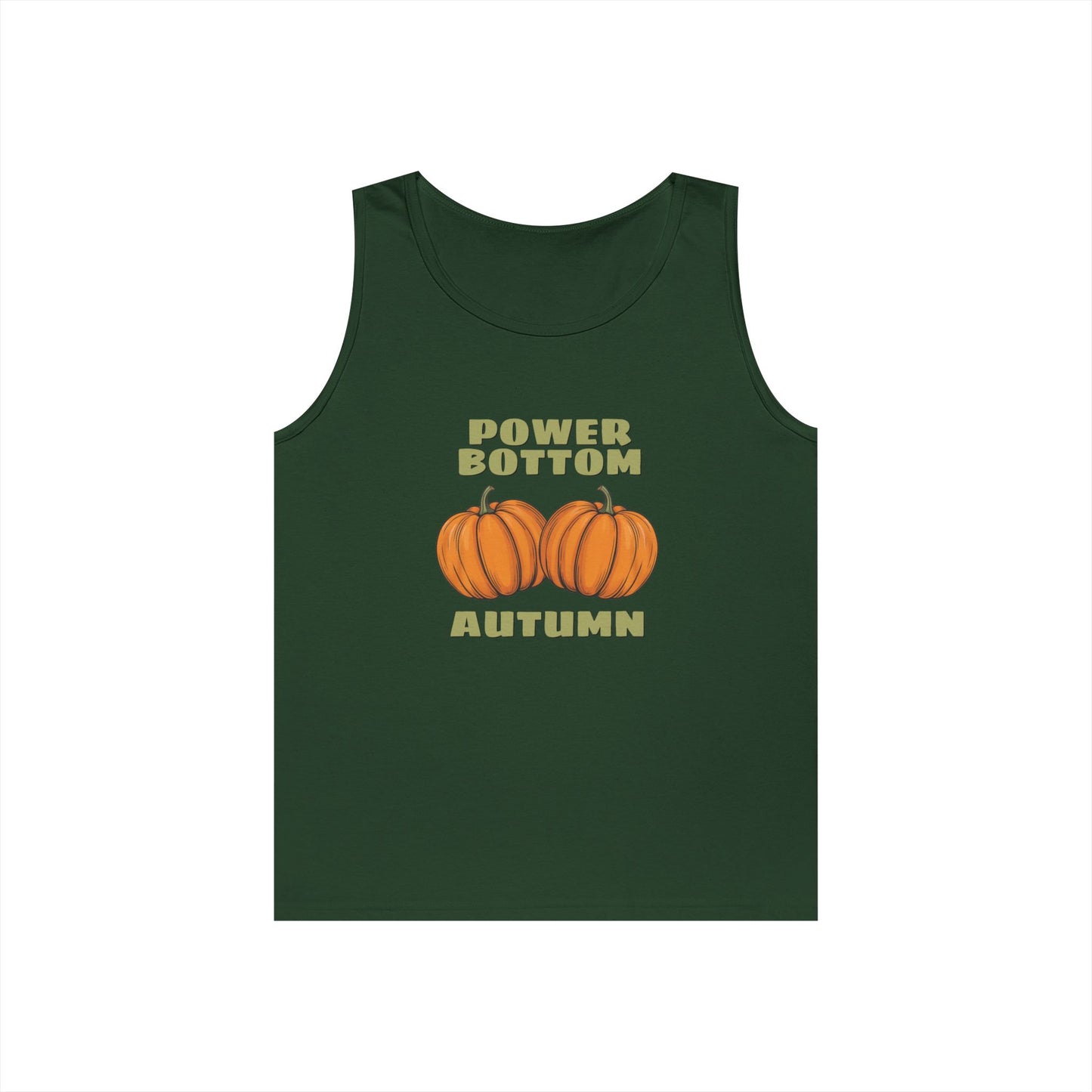 Power Bottom Autumn - Pumpkins // Unisex Heavy Cotton Tank Top - Fall Vibes
