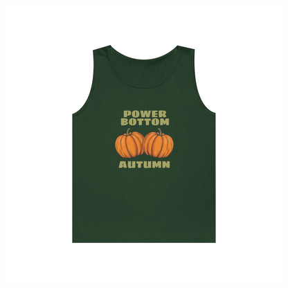 Power Bottom Autumn - Pumpkins // Unisex Heavy Cotton Tank Top - Fall Vibes