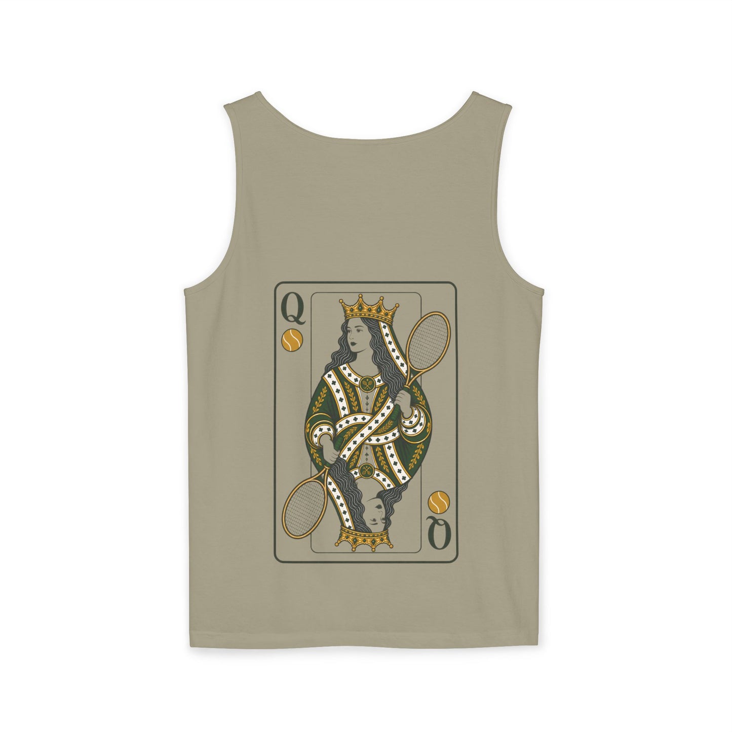 Tennis- Queen of the Court - Vintage Playing Card - Tank Top — Graphic Tank