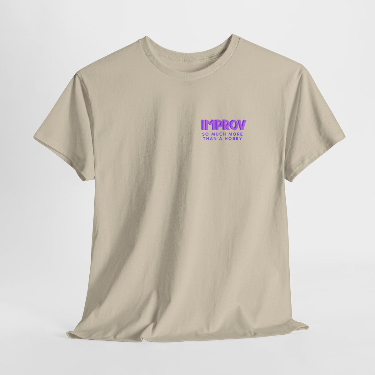 Improv, Multi Color "Yes, And" Double-sided // Colorful Affirmation Unisex Heavy Cotton Tee