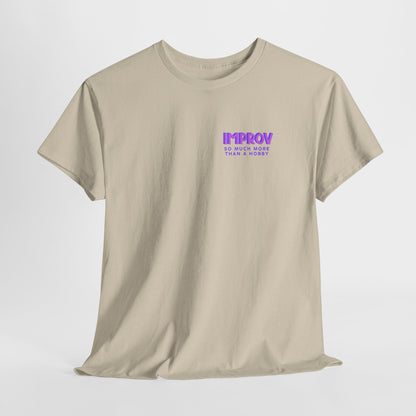 Improv, Multi Color "Yes, And" Double-sided // Colorful Affirmation Unisex Heavy Cotton Tee
