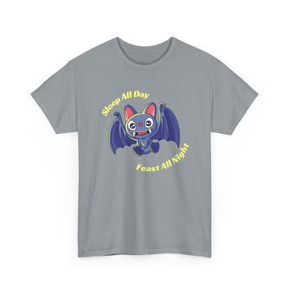 Cute Bat Unisex Heavy Cotton Tee - Fun Graphic Tee, Halloween Costume Shirt, Gift for Kids, Animal Lover Tee, Everyday Casual Wear