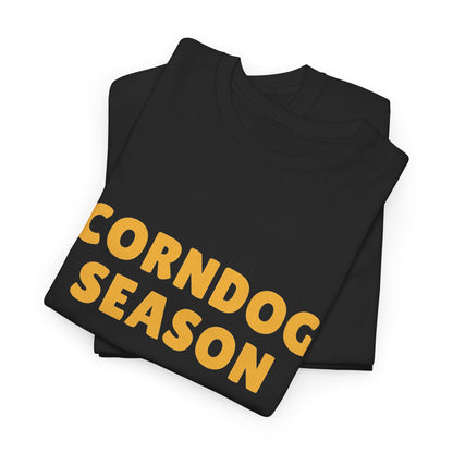 Funny Corndog Season // Unisex Heavy Cotton Tee | Perfect for Food Lovers and Festivals
