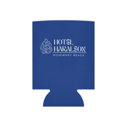 Custom - Personalized Hotel Haralson Can Cooler // Blue w/ White - Ideal for Beach Parties & Celebrations