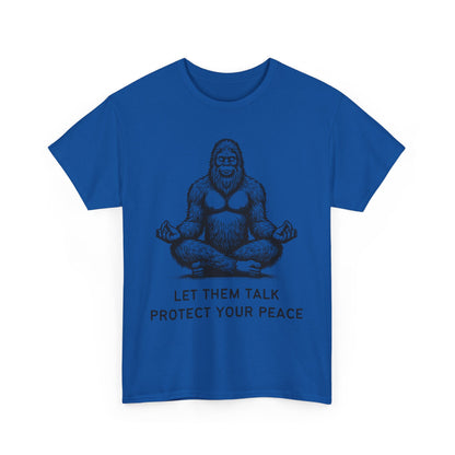 Bigfoot - Protect Your Peace // Unisex Heavy Cotton Tee - Comfortable, Relaxed Fit T-Shirt for Chill Vibes & Mental Health