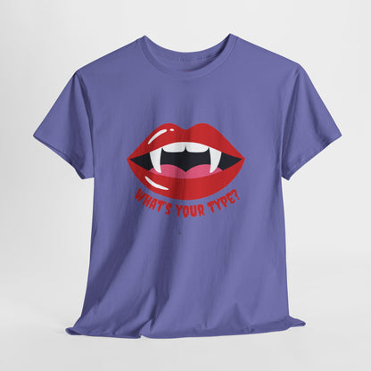 Vampire Lips Tee: Unisex Heavy Cotton Tee for Halloween, Party, Gift, Funny T-Shirt, Casual Wear, Trendy Fashion