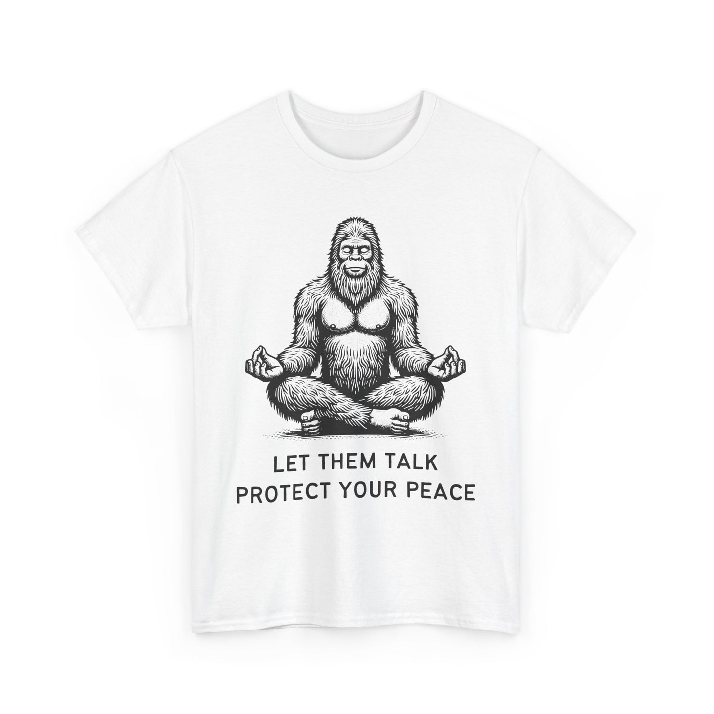 Bigfoot - Protect Your Peace // Unisex Heavy Cotton Tee - Comfortable, Relaxed Fit T-Shirt for Chill Vibes & Mental Health