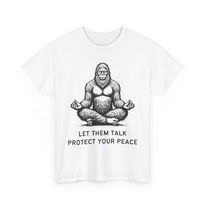 Bigfoot - Protect Your Peace // Unisex Heavy Cotton Tee - Comfortable, Relaxed Fit T-Shirt for Chill Vibes & Mental Health