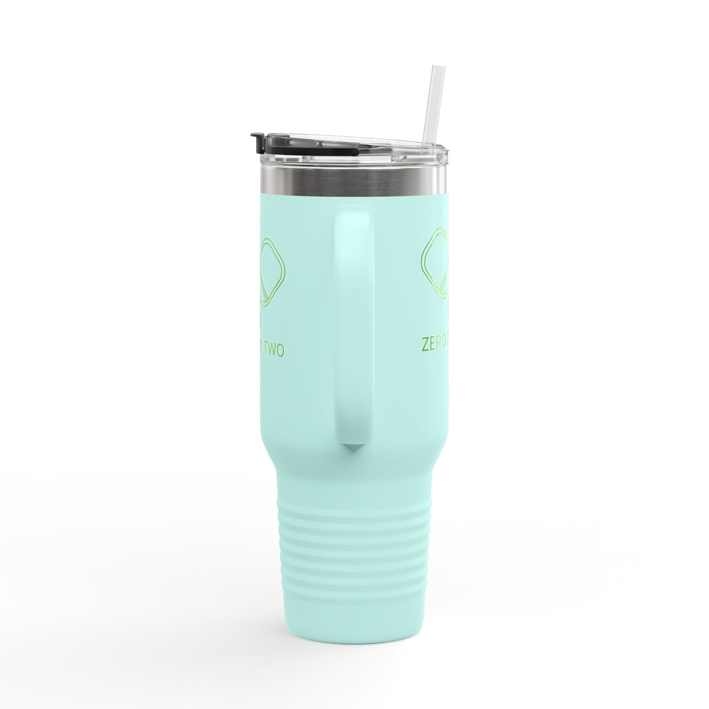 Zero Zero Two // Insulated Travel Mug, 40oz - Blue Text