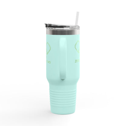 Zero Zero Two // Insulated Travel Mug, 40oz - Blue Text