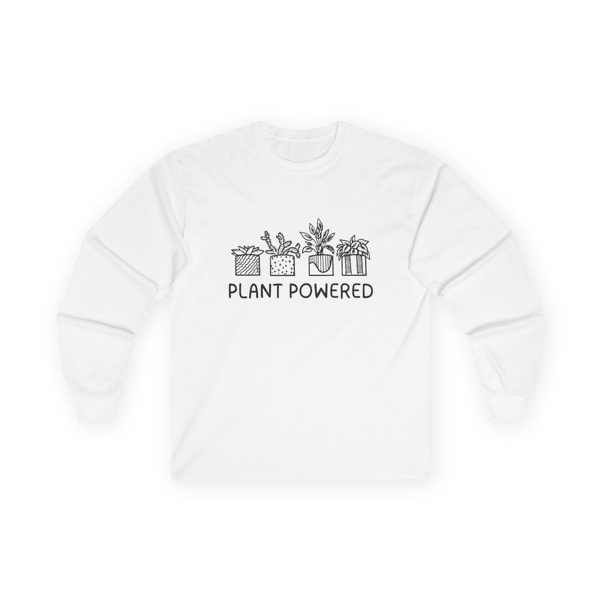 Plant Powered // Unisex Long Sleeve Tee - Eco-Friendly Plant Lovers Shirt