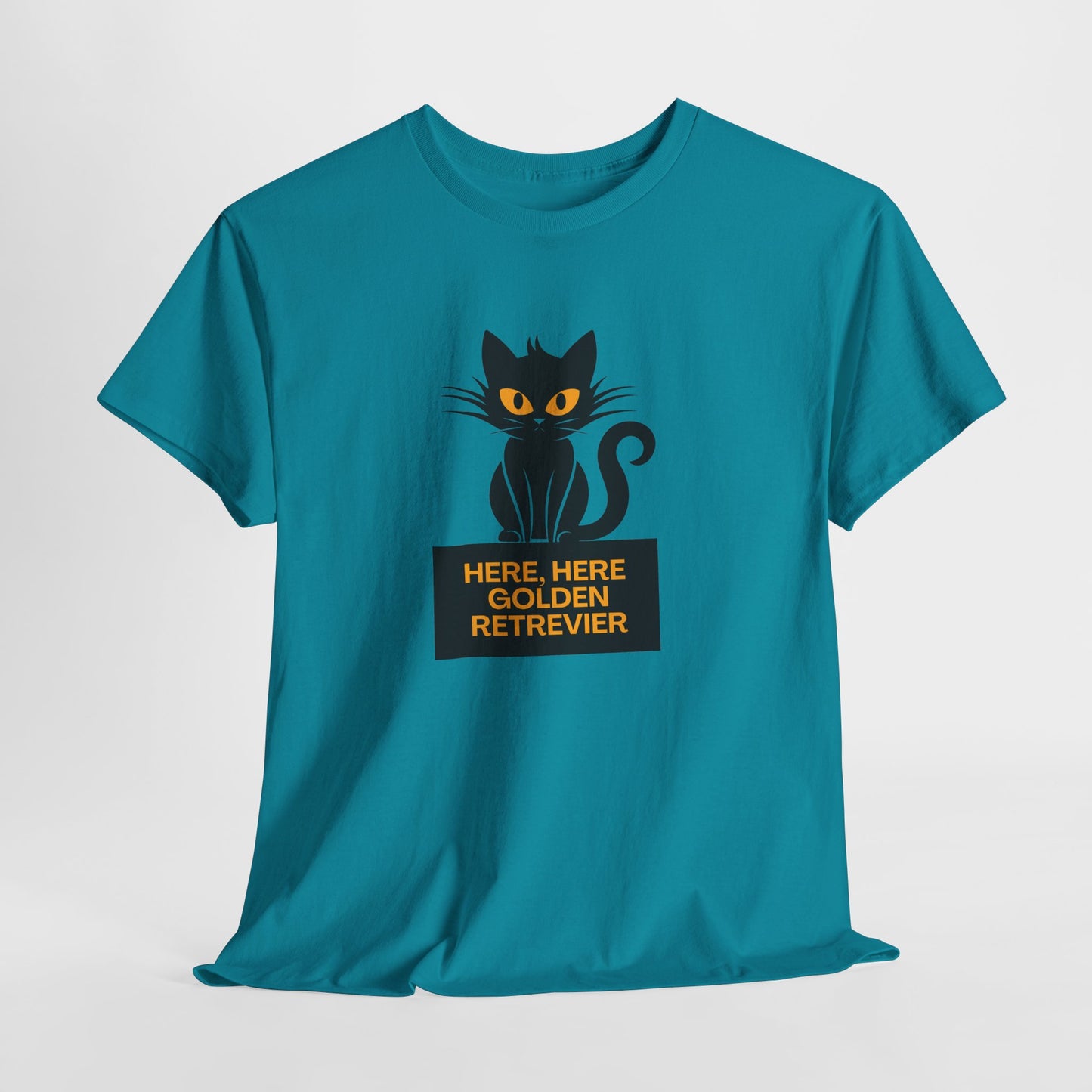 Black Cat with Sign //  Unisex Heavy Cotton Tee