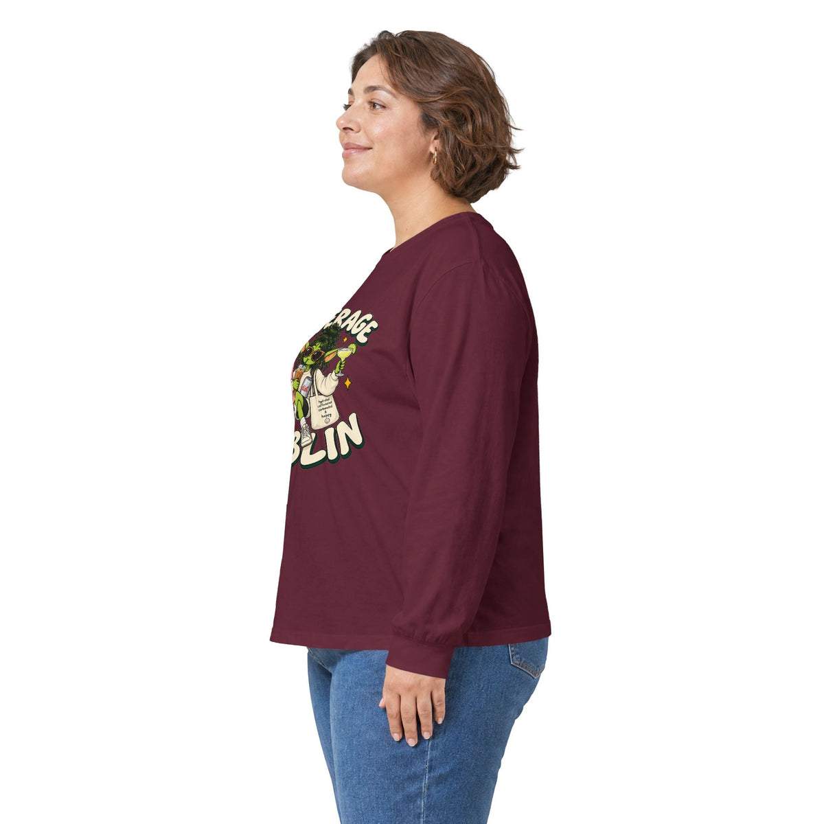 Beverage Goblin Long Sleeve T-Shirt — Cute Retro Drink Lover Tee