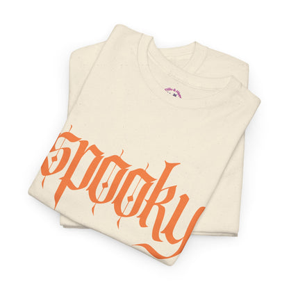 Spooky Unisex Heavy Cotton Tee, Halloween Shirt, Cute Fall T-Shirt, Casual Wear, Gift for Friends, Seasonal Apparel