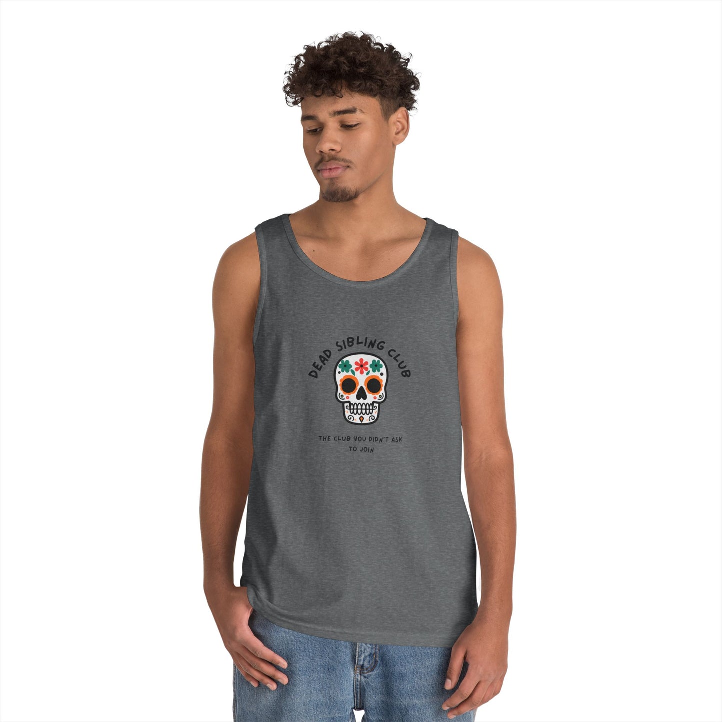 Dead Sibling Club Skull // Unisex Heavy Cotton Tank Top