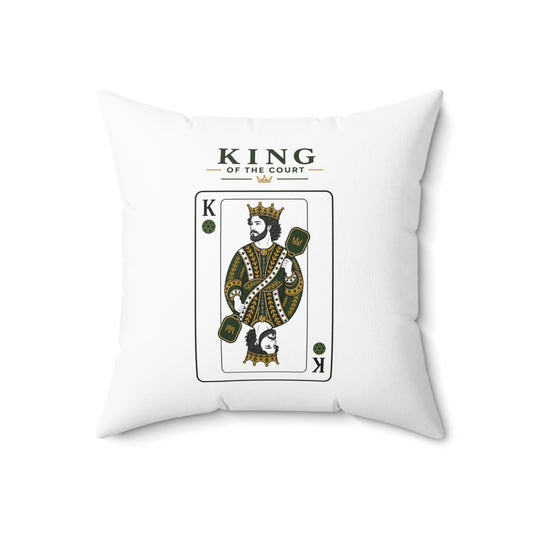 Pickleball - King of the Court - Vintage Playing Card -  Decorative Pillow