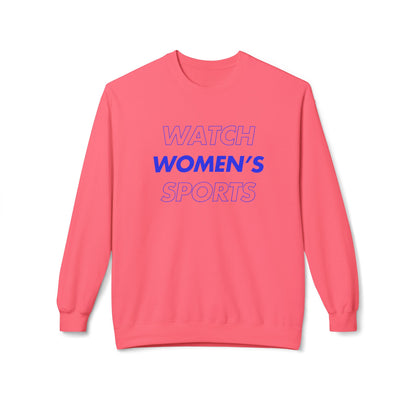 Watch Women's Sports // Unisex Midweight Softstyle Fleece Crewneck Sweatshirt