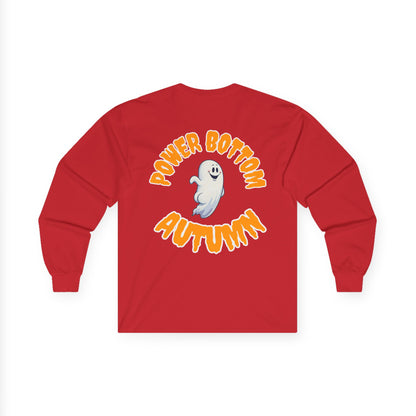 Power Bottom Autumn - White Ghost // Unisex Ghostly Vibes Long Sleeve Tee