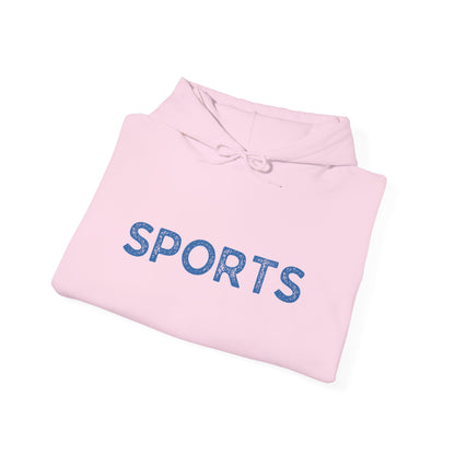 Sports // Unisex Heavy Blend™ Hooded Sweatshirt - Blue Text